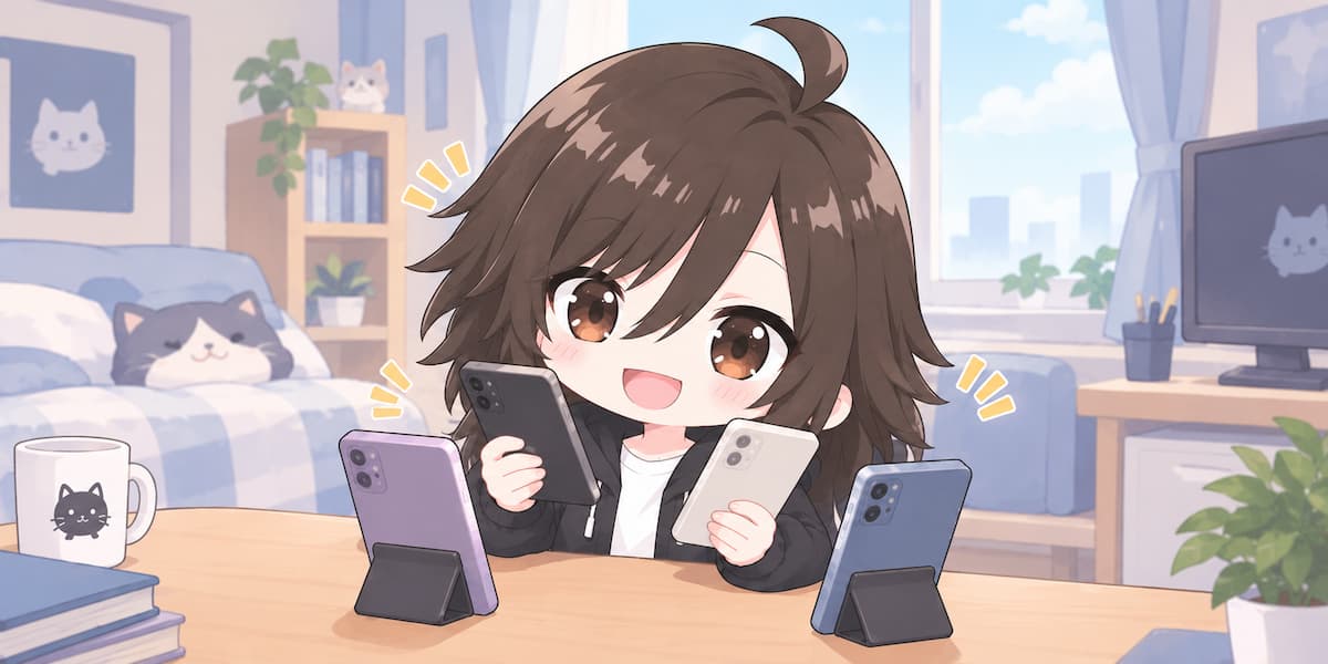 モンストを4アカウントでマルチプレイしているれべるあっぷちゃん