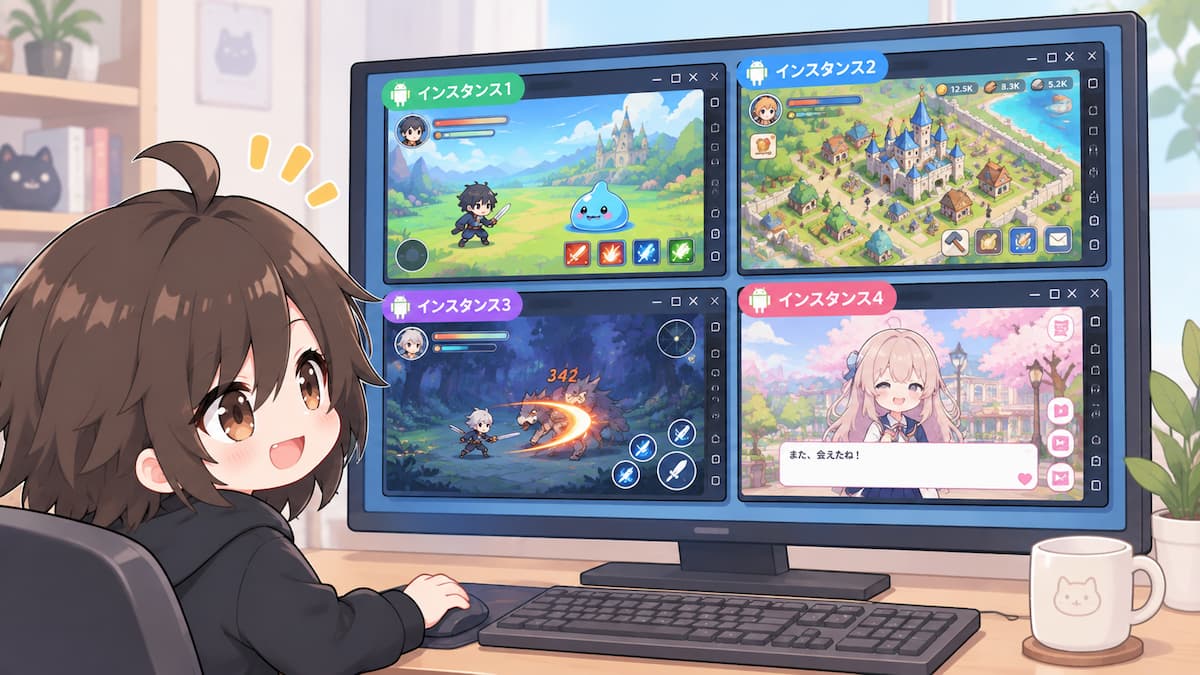 マルチインスタンス機能で遊んでいる様子
